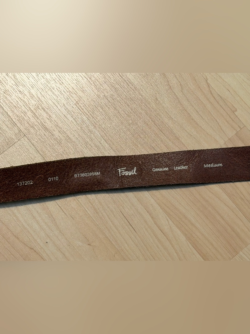 Fossil Patchwork Vintage Brown Genuine Leather Women's Belt Size Medium - Picture 6 of 6
